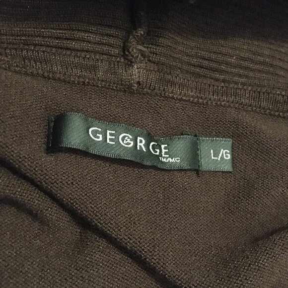 Brown Cowl Neck Ribbed Waist Short Sleeve Sweater - Picture 9 of 16